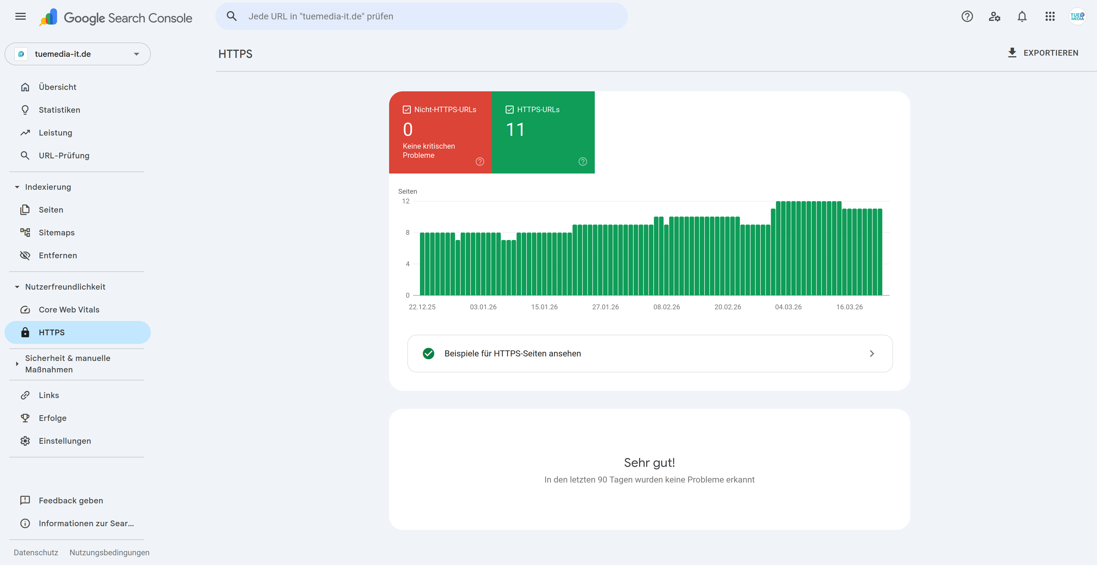 Keine HTTPS-Fehler in der Search Console